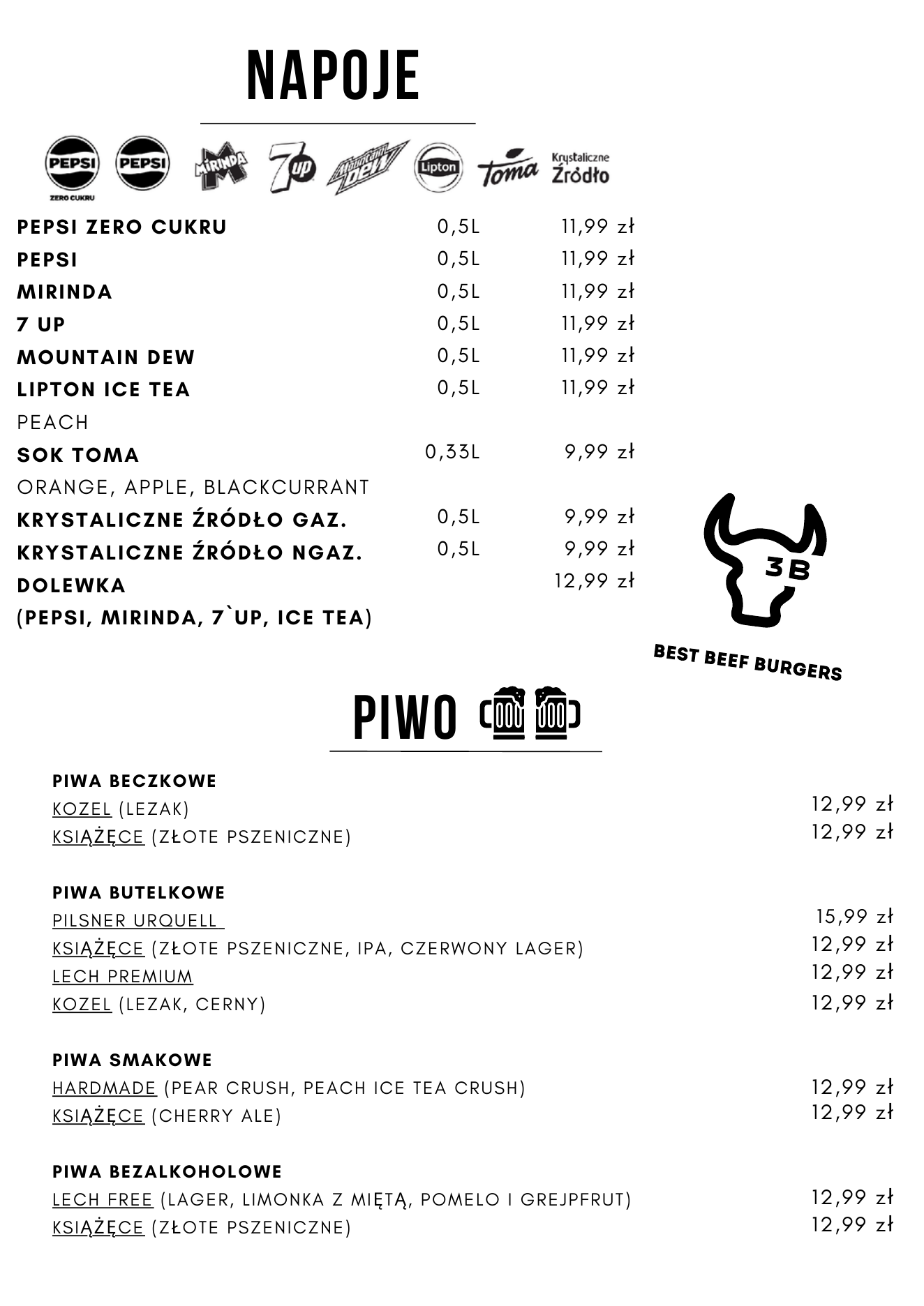 Menu BestBeefBurgers — strona 5